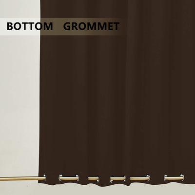 Outdoor Curtains Waterproof Grommet Top & Bottom 1 Panel - Dark Coffee