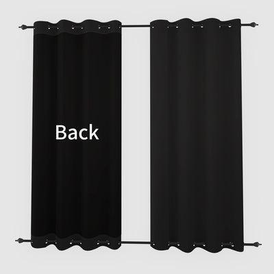 Heartcosy Blackout Curtains Black - Grommet Top & Bottom