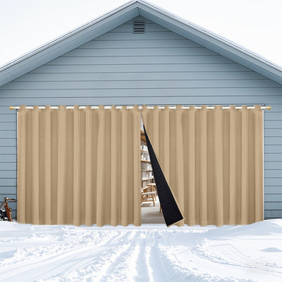 Insulated Outdoor Curtains for Winter - Dark Beige