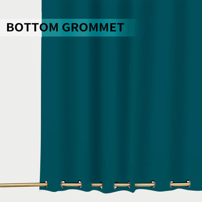 Heartcosy Blackout Curtains Cyan - Grommet Top & Bottom