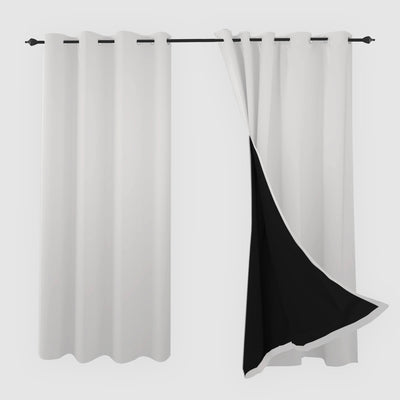 Heartcosy Blackout Curtains Greyish White - Grommet Top