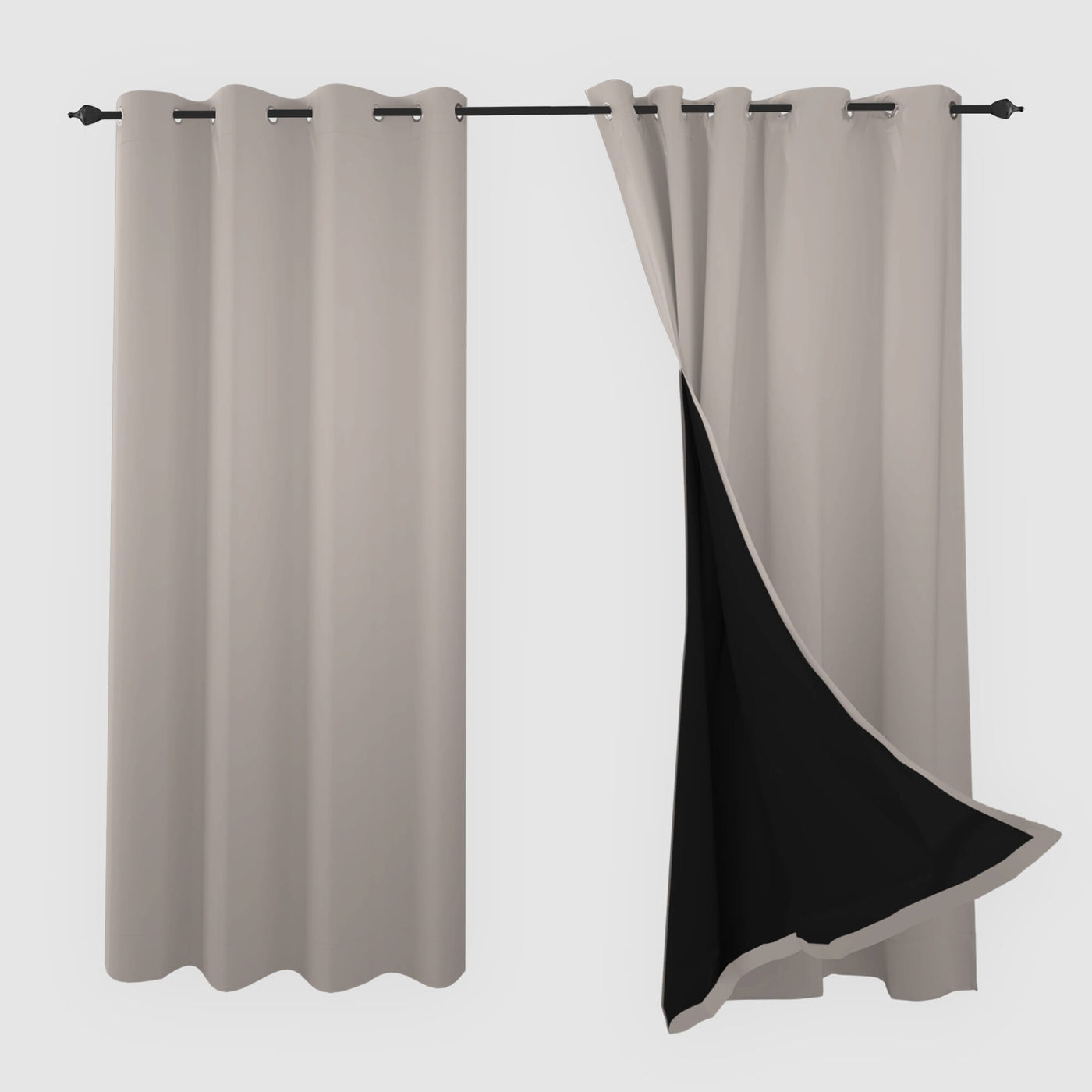 Heartcosy Blackout Curtains Grayish Brown - Grommet Top