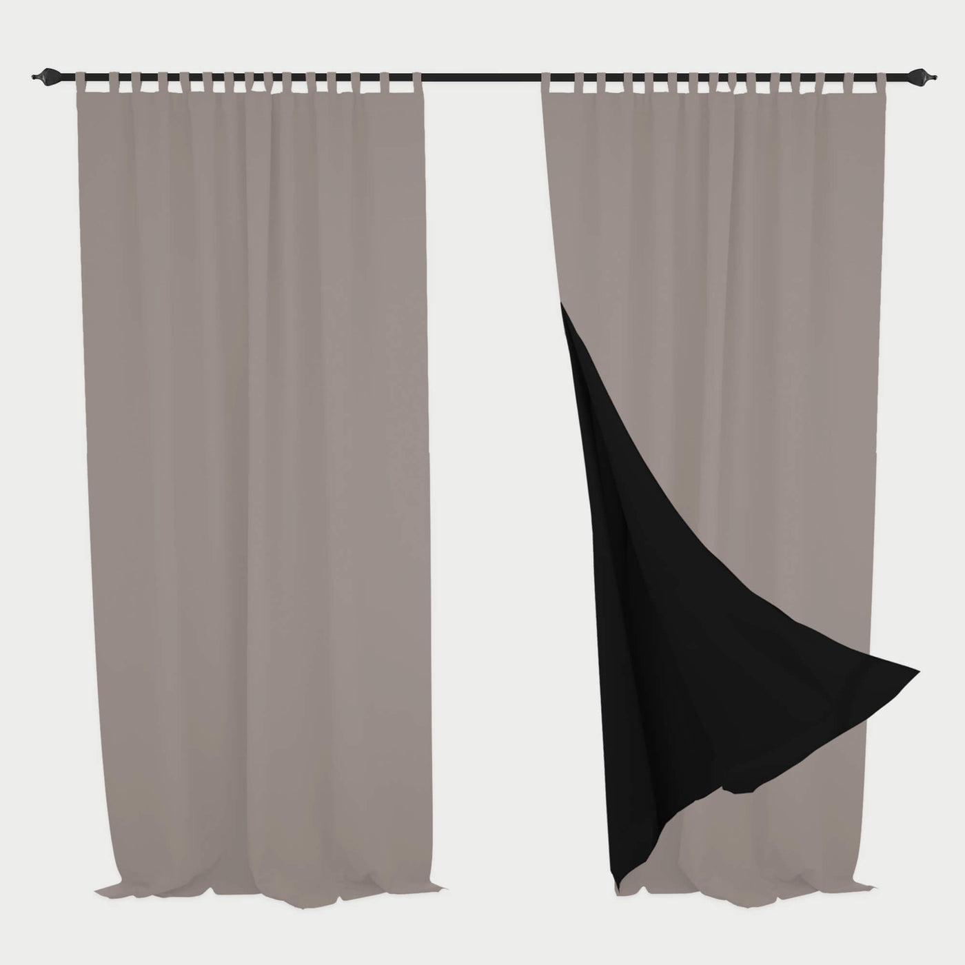 Heartcosy Blackout Curtains Grayish Brown - Tab Top