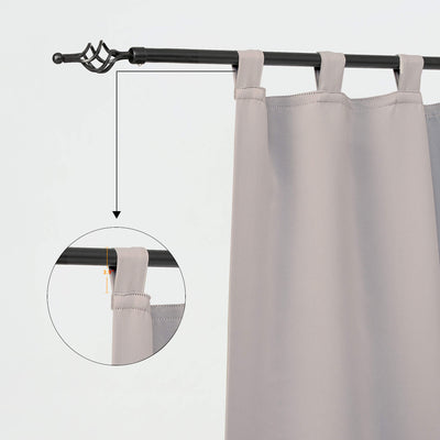 Heartcosy Blackout Curtains Grayish Brown - Tab Top