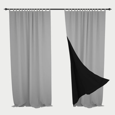 Heartcosy Blackout Curtains Light Grey - Tab Top