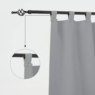 Heartcosy Blackout Curtains Light Grey - Tab Top