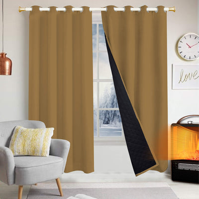Insulated Outdoor Curtains for Winter - Khaki