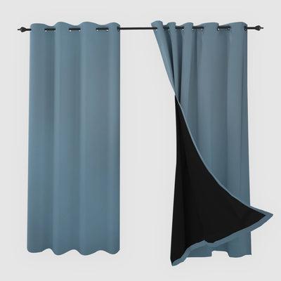 Heartcosy Blackout Curtains Blue - Grommet Top