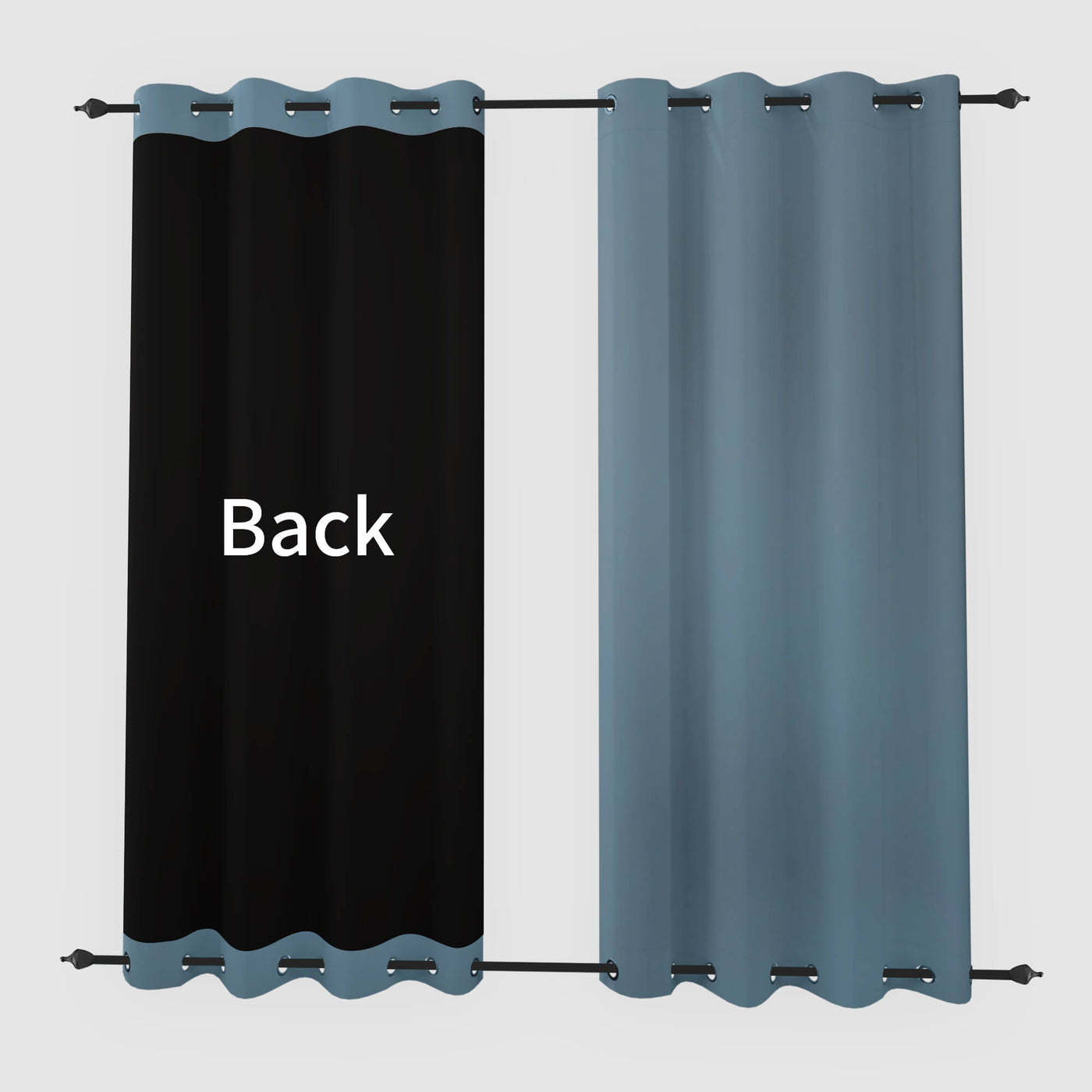Heartcosy Blackout Curtains Blue - Grommet Top & Bottom