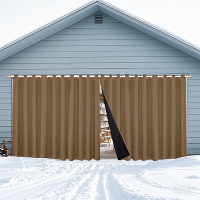 Insulated Outdoor Curtains for Winter - Khaki