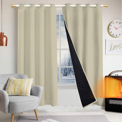 Insulated Outdoor Curtains for Winter - Beige