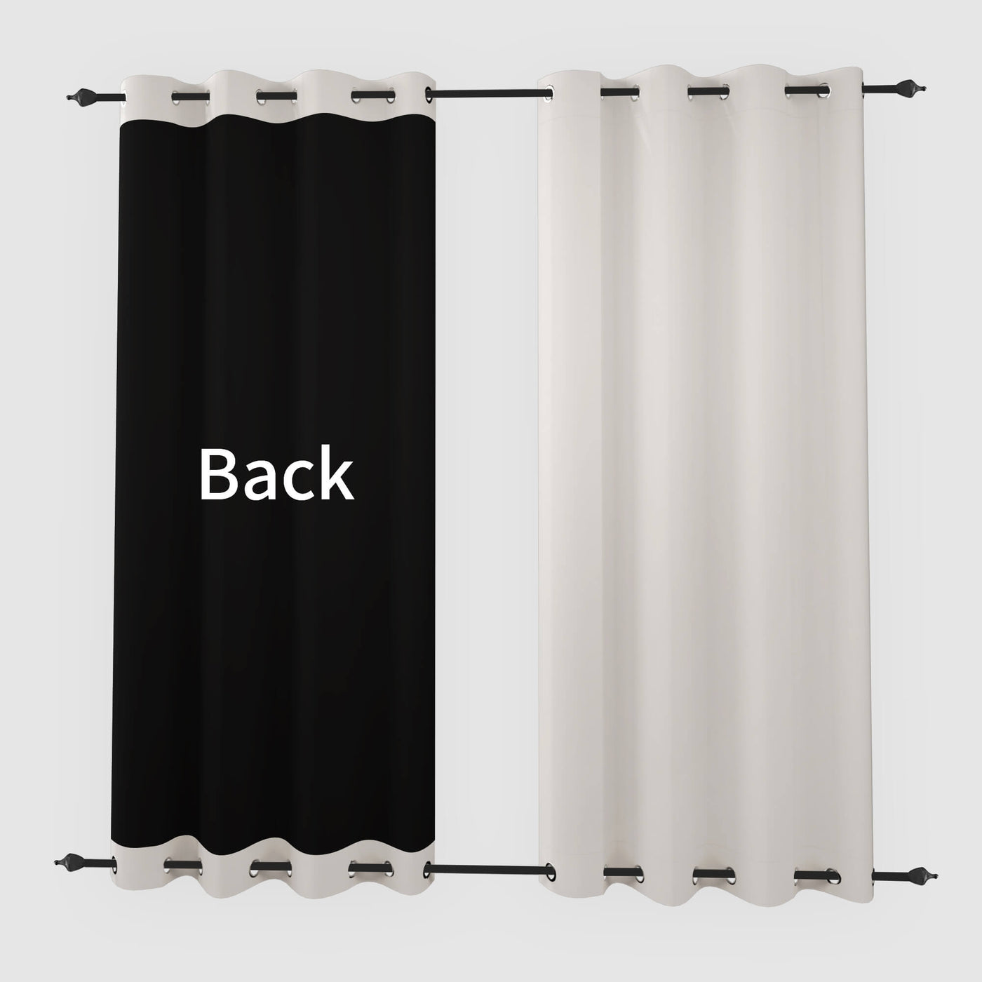 Heartcosy Blackout Curtains Beige - Grommet Top & Bottom
