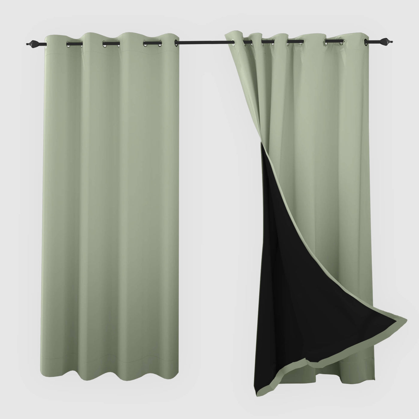 Heartcosy Blackout Curtains Mint Green - Grommet Top