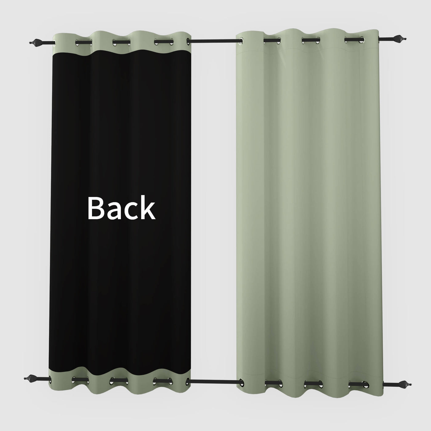 Heartcosy Blackout Curtains Mint Green - Grommet Top & Bottom