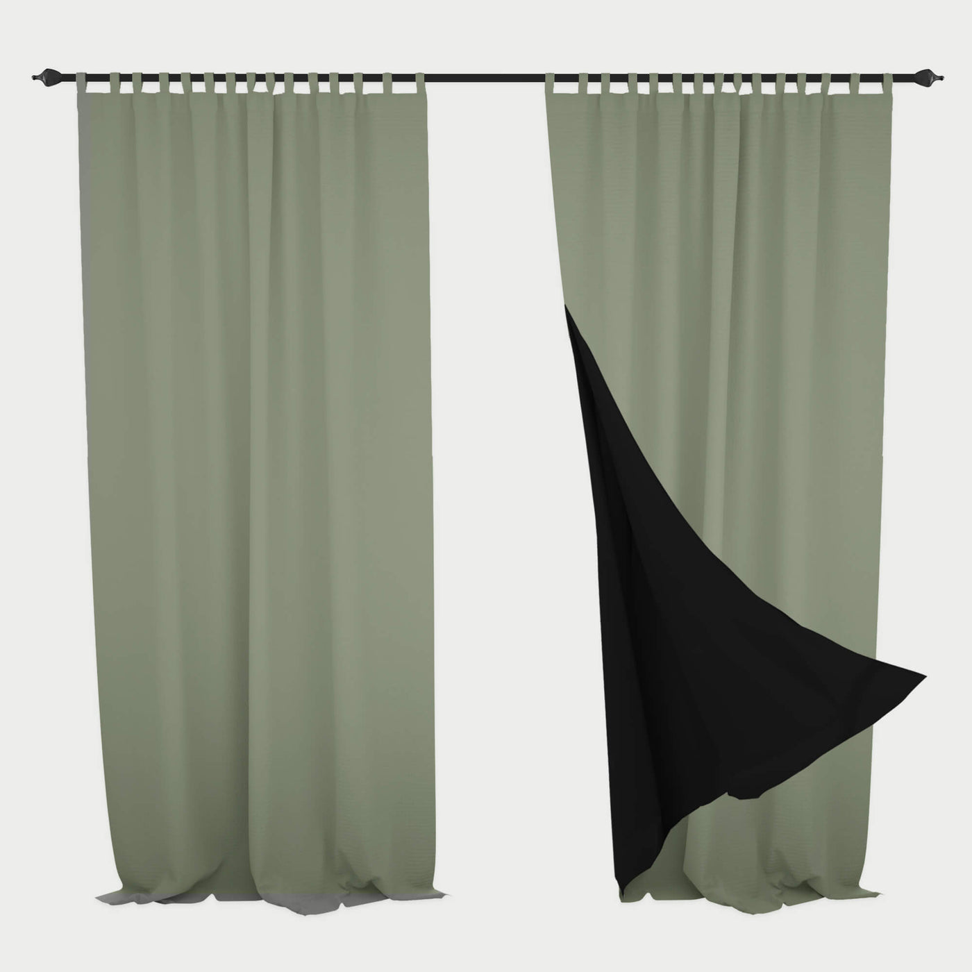 Heartcosy Blackout Curtains Mint Green - Tab Top