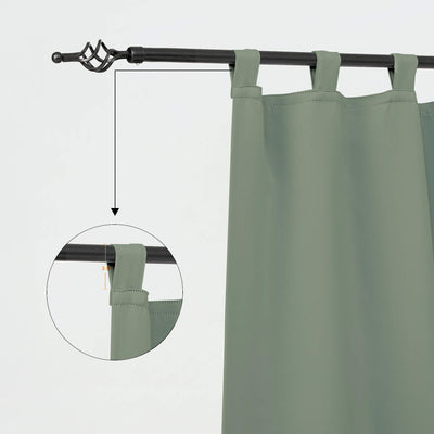 Heartcosy Blackout Curtains Mint Green - Tab Top