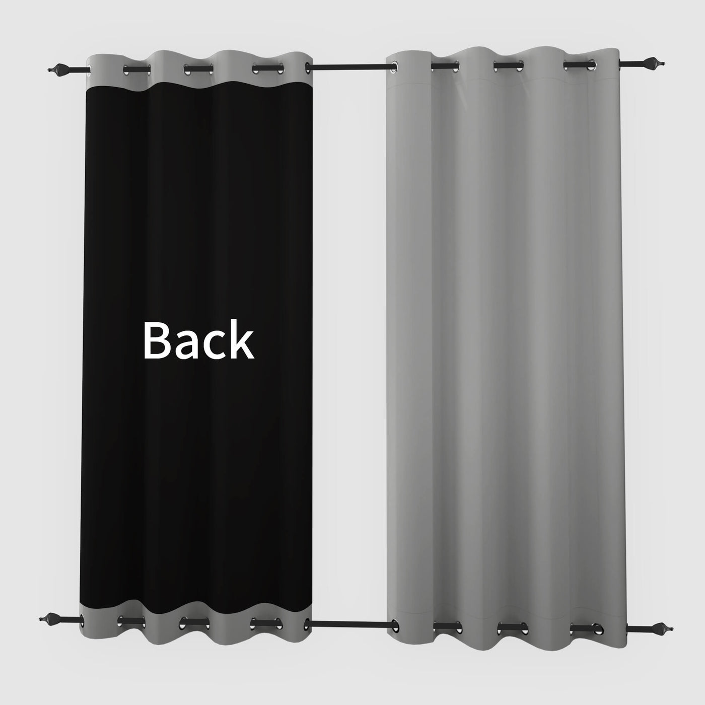 Heartcosy Blackout Curtains Grey - Grommet Top & Bottom