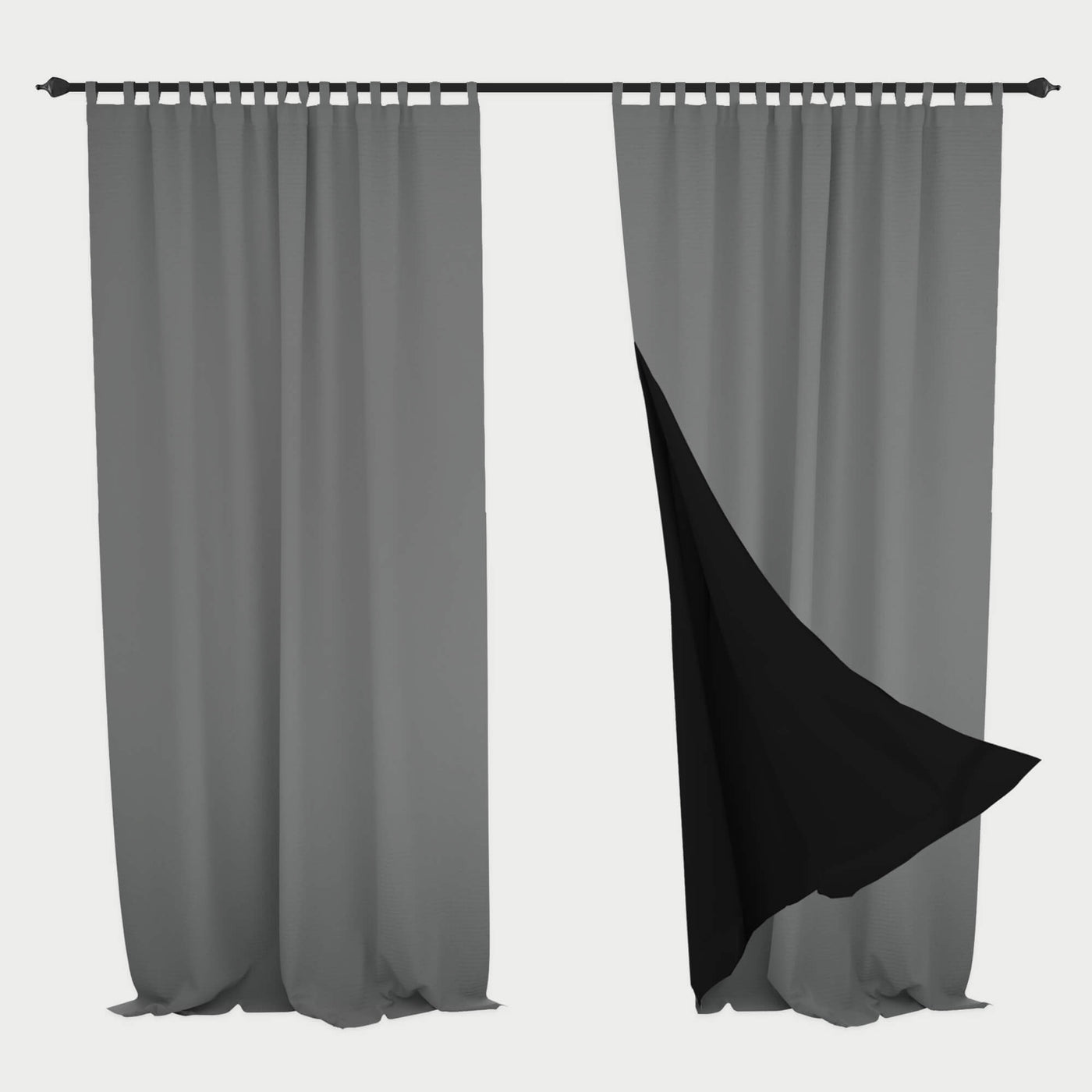 Heartcosy Blackout Curtains Grey - Tab Top