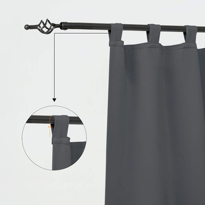 Heartcosy Blackout Curtains Grey - Tab Top