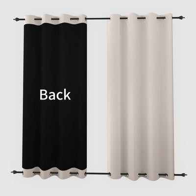 Heartcosy Blackout Curtains Dark Beige - Grommet Top & Bottom
