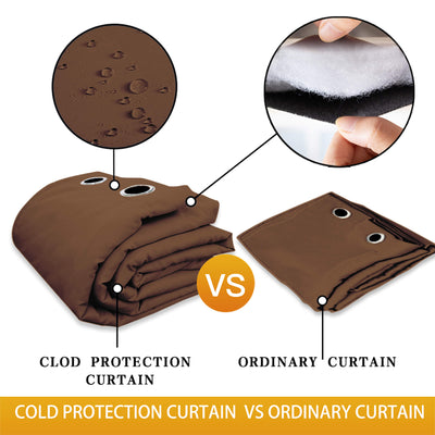 Insulated Outdoor Curtains for Winter - Coffee