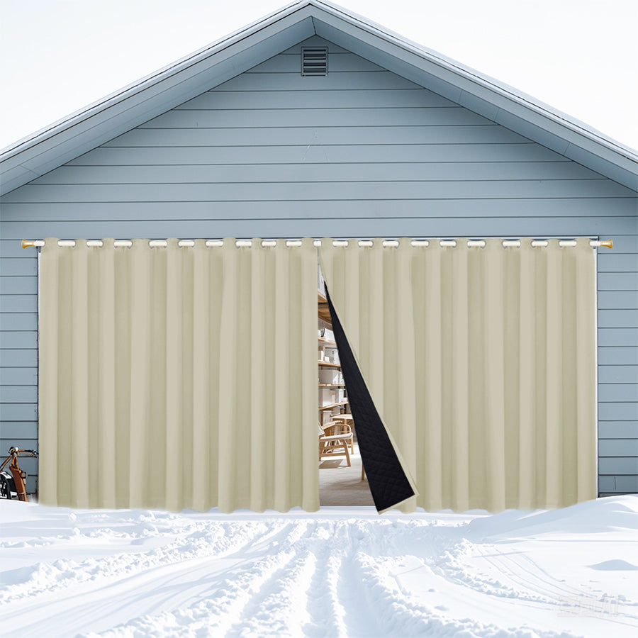 Insulated Outdoor Curtains for Winter - Beige