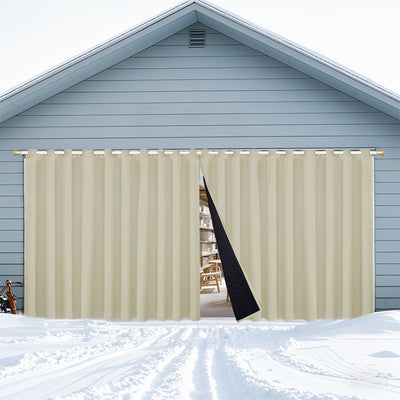 Insulated Outdoor Curtains for Winter - Beige