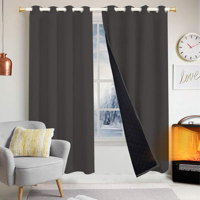 Insulated Outdoor Curtains for Winter - Dark Grey