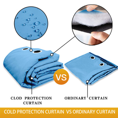 Insulated Outdoor Curtains for Winter - Cerulean Blue