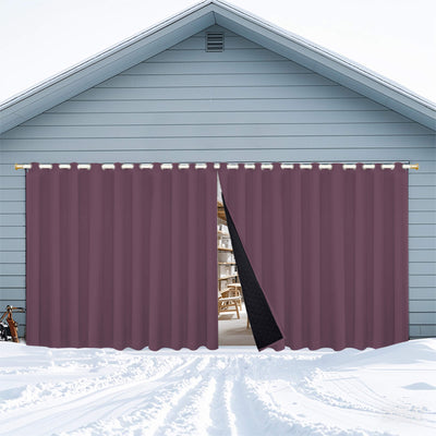 Insulated Outdoor Curtains for Winter - Plum Purple