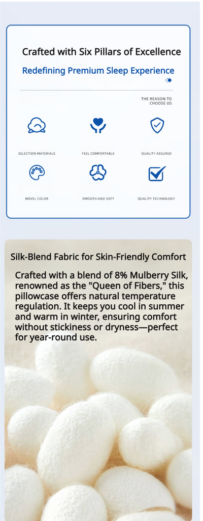 100% Mulberry Silk Pillowcase with Hidden Zipper - Double-Sided 22 Momme for Hair & Skin Care