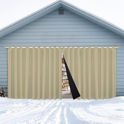 Insulated Outdoor Curtains for Winter - Light Khaki
