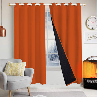 Insulated Outdoor Curtains for Winter - Orange