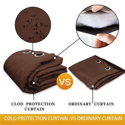 Insulated Outdoor Curtains for Winter - Dark Brown