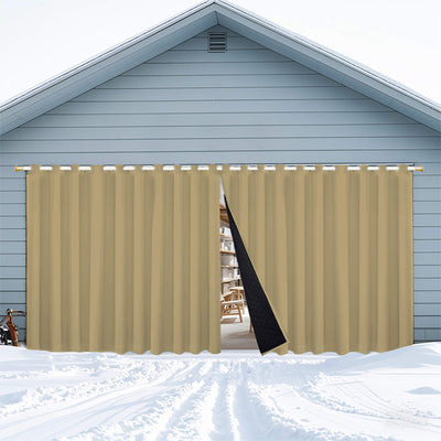Insulated Outdoor Curtains for Winter - Oatmeal