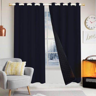 Insulated Outdoor Curtains for Winter - Navy