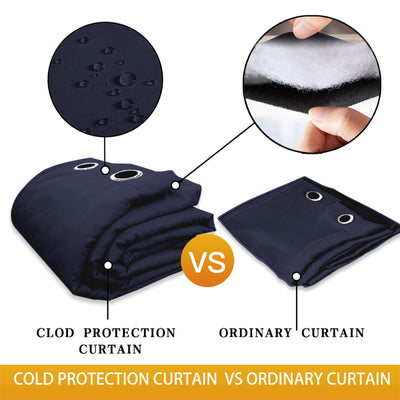 Insulated Outdoor Curtains for Winter - Navy