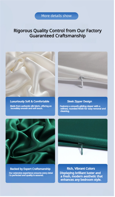 100% Mulberry Silk Pillowcase with Hidden Zipper - Double-Sided 22 Momme for Hair & Skin Care