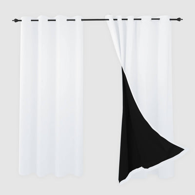Heartcosy Blackout Curtains Pure White - Grommet Top