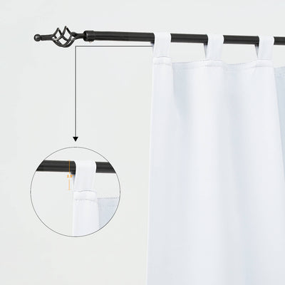 Heartcosy Blackout Curtains Pure White - Tab Top