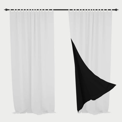 Heartcosy Blackout Curtains White - Tab Top