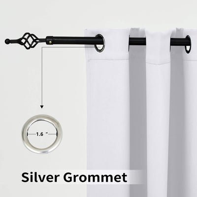 Heartcosy Blackout Curtains White - Grommet Top