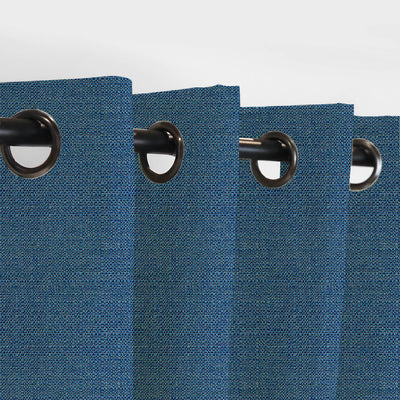 PENGI Outdoor Curtains Waterproof - Linen Blue Jasper