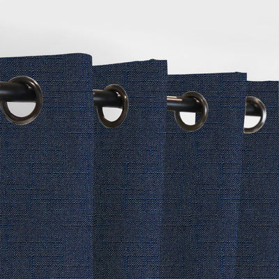 PENGI Outdoor Curtains Waterproof - Linen Eclipse Blue