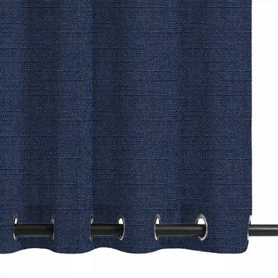 PENGI Outdoor Curtains Waterproof - Linen Eclipse Blue