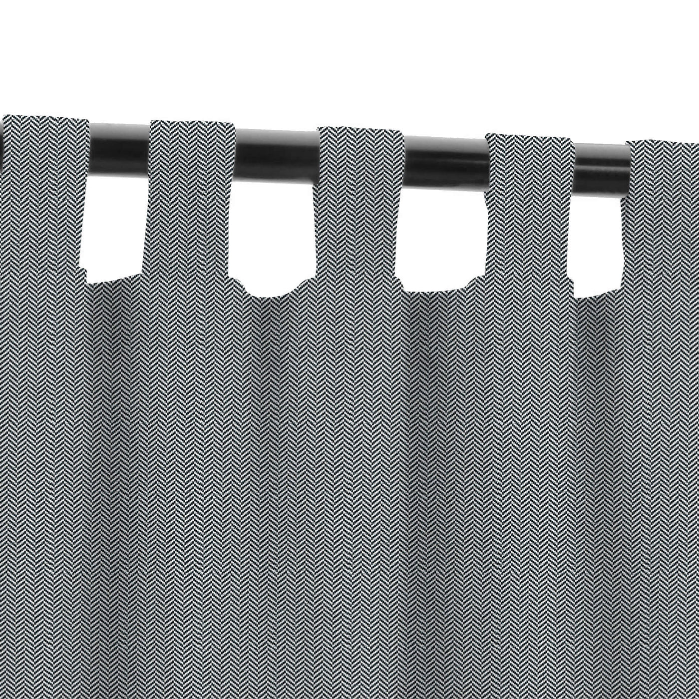 PENGI Outdoor Curtains Waterproof- Herringbone Black