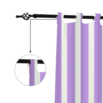 Striped Outdoor Curtains  Waterproof 1 Panel Orchid