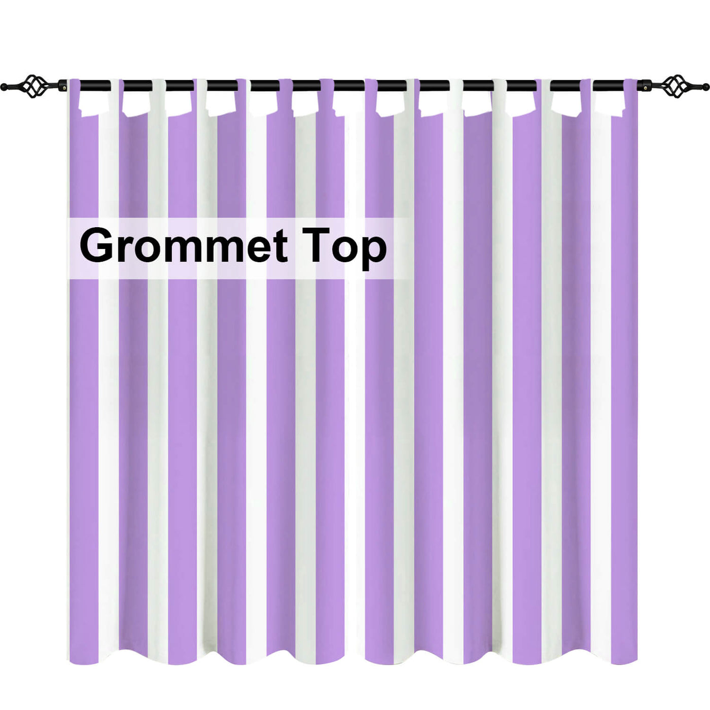 Striped Outdoor Curtains  Waterproof 1 Panel Orchid