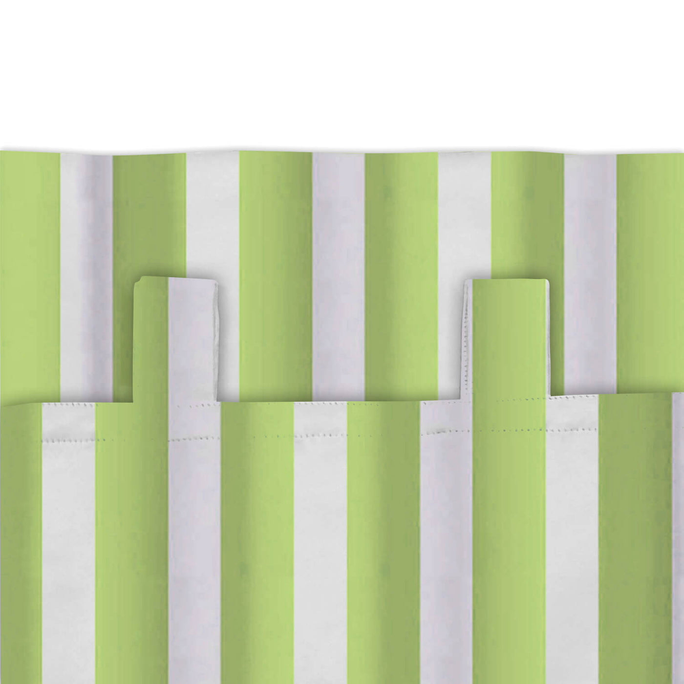 Striped Outdoor Curtains  Waterproof 1 Panel LawnGreen