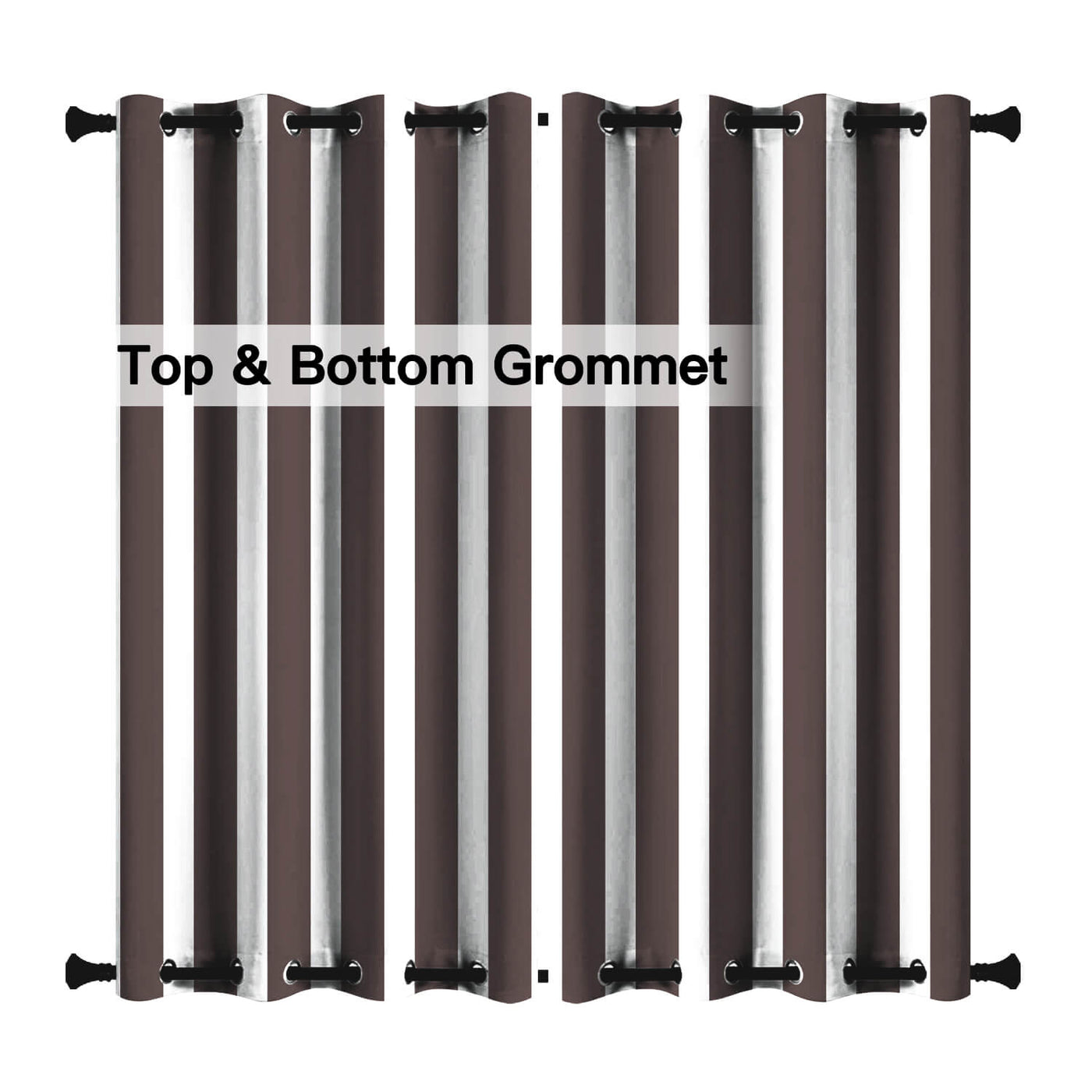 Striped Outdoor Curtains  Waterproof 1 Panel Bisque